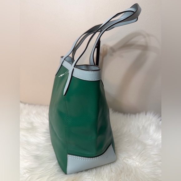 Coach Two-Tone Green and Light Blue Tote - Picture 4 of 14